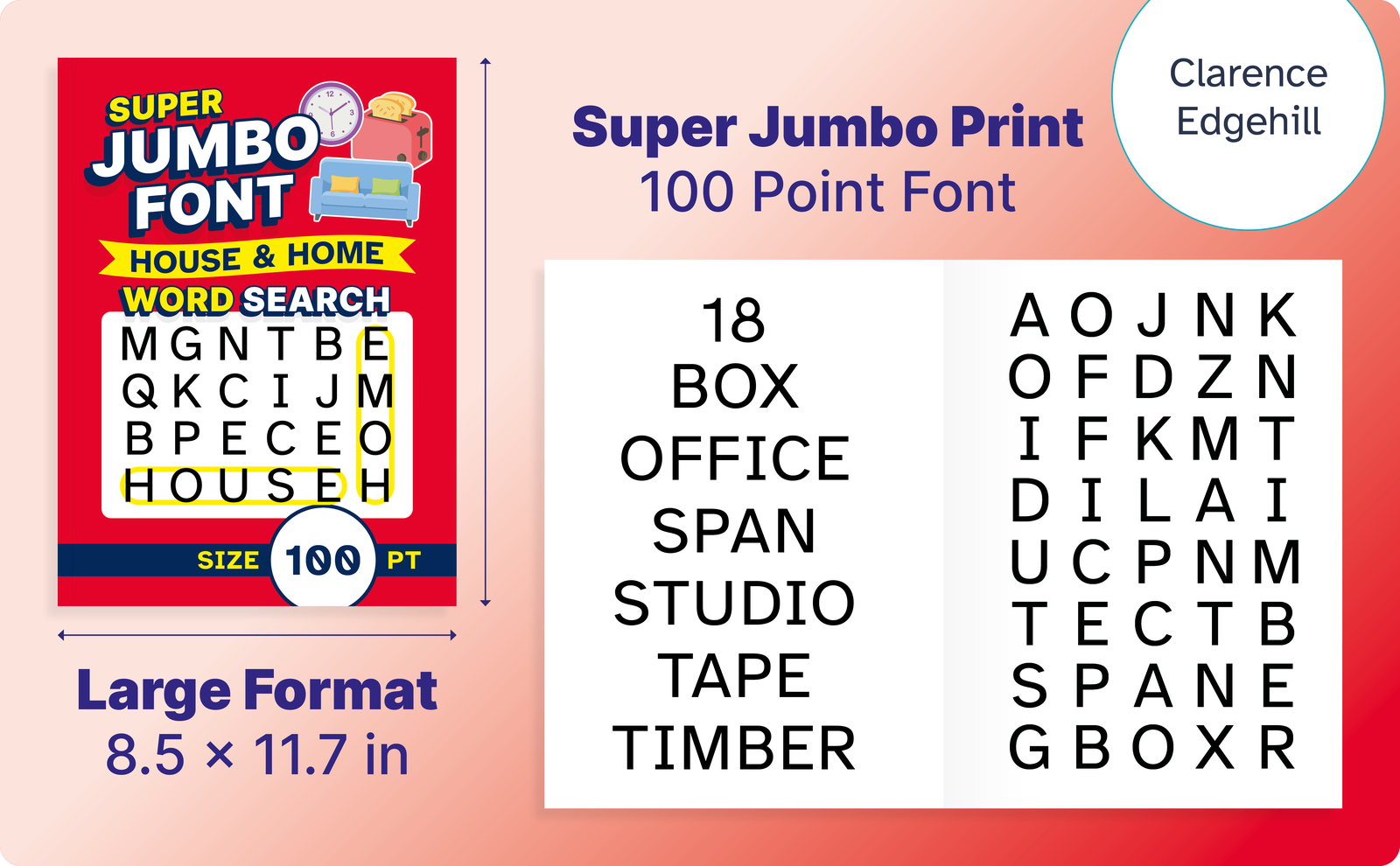 Super Jumbo Font House & Home Word Search – cover and a sample interior page