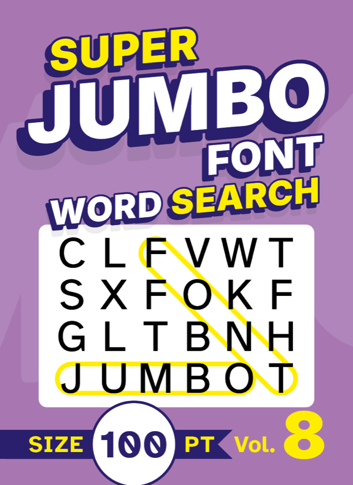 Super Jumbo Font Word Search Volume 8 cover