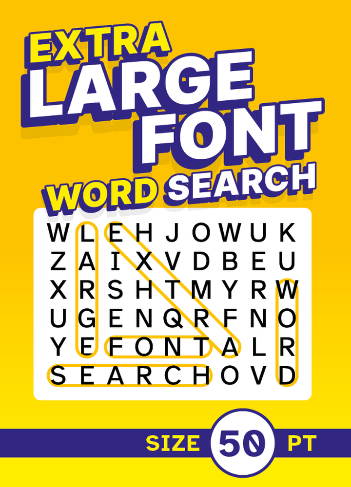 Extra Large Font Word Search book cover, 50pt size