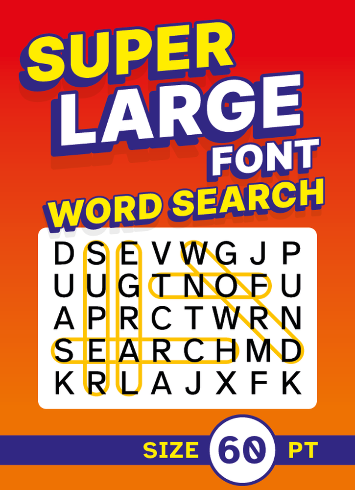 Super Large Font Word Search book cover, 60pt size